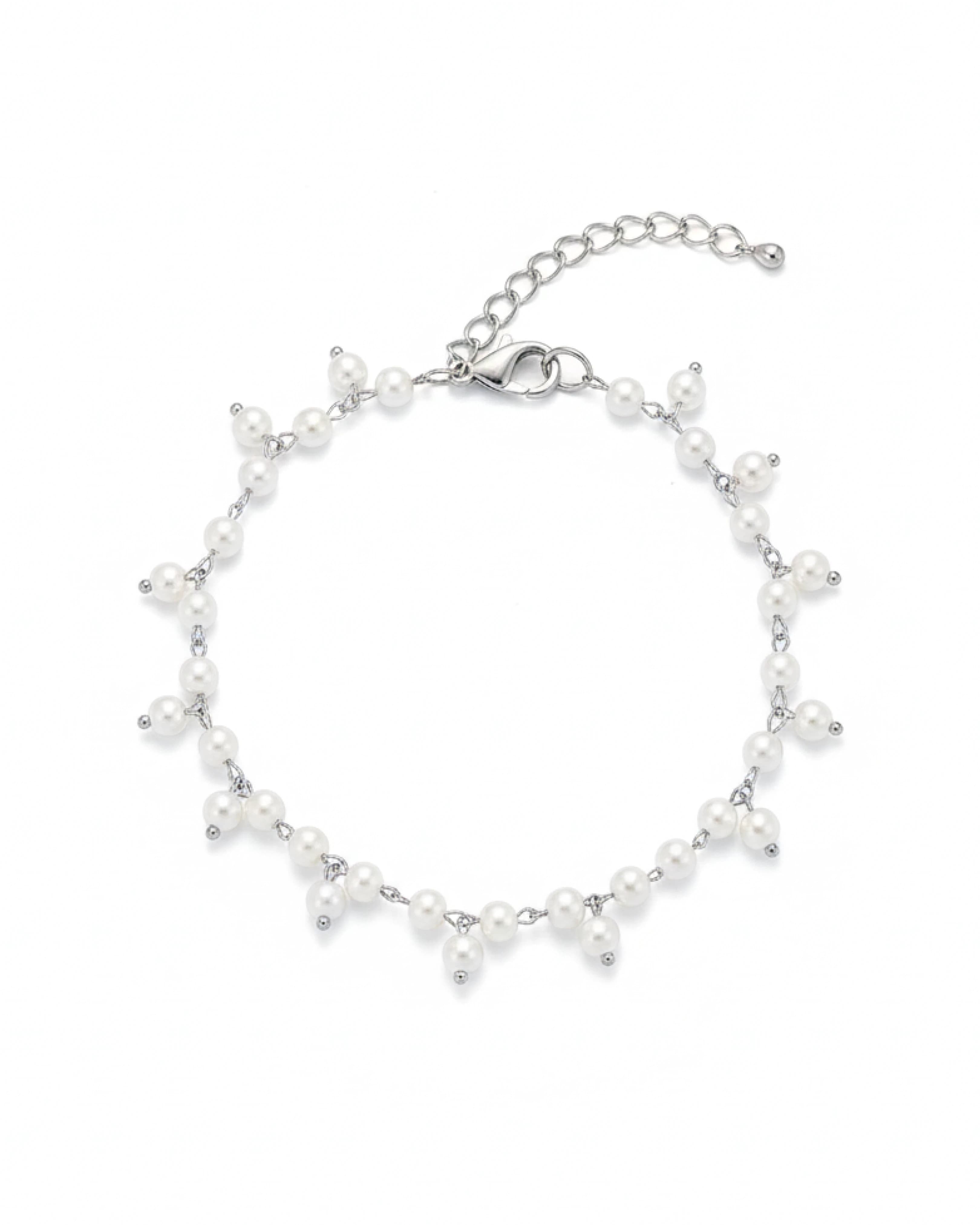 Luminous Pearl Cascade Bracelet – 925 Sterling Silver