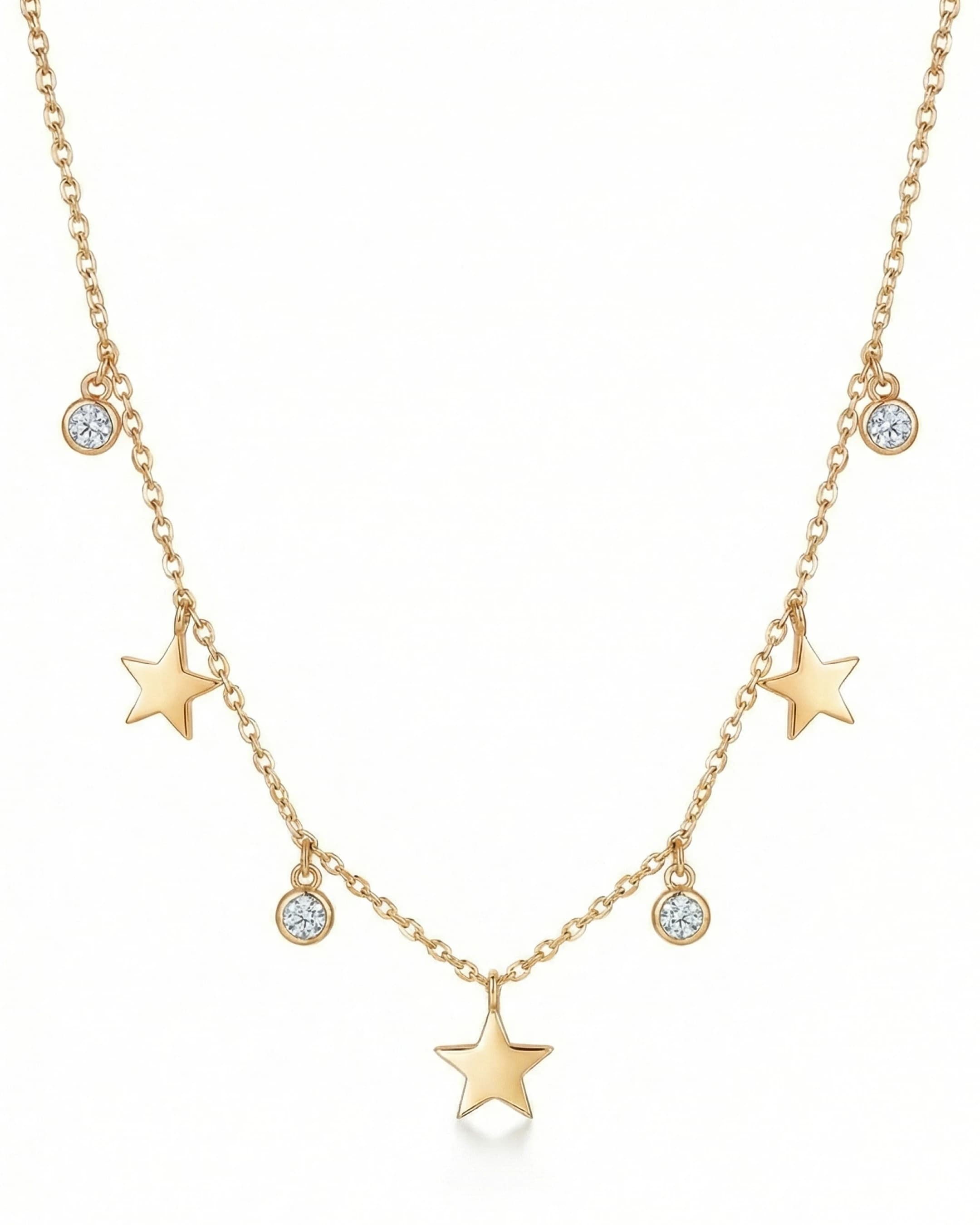 Celestial Stardust Station Necklace – 925 Sterling Silver