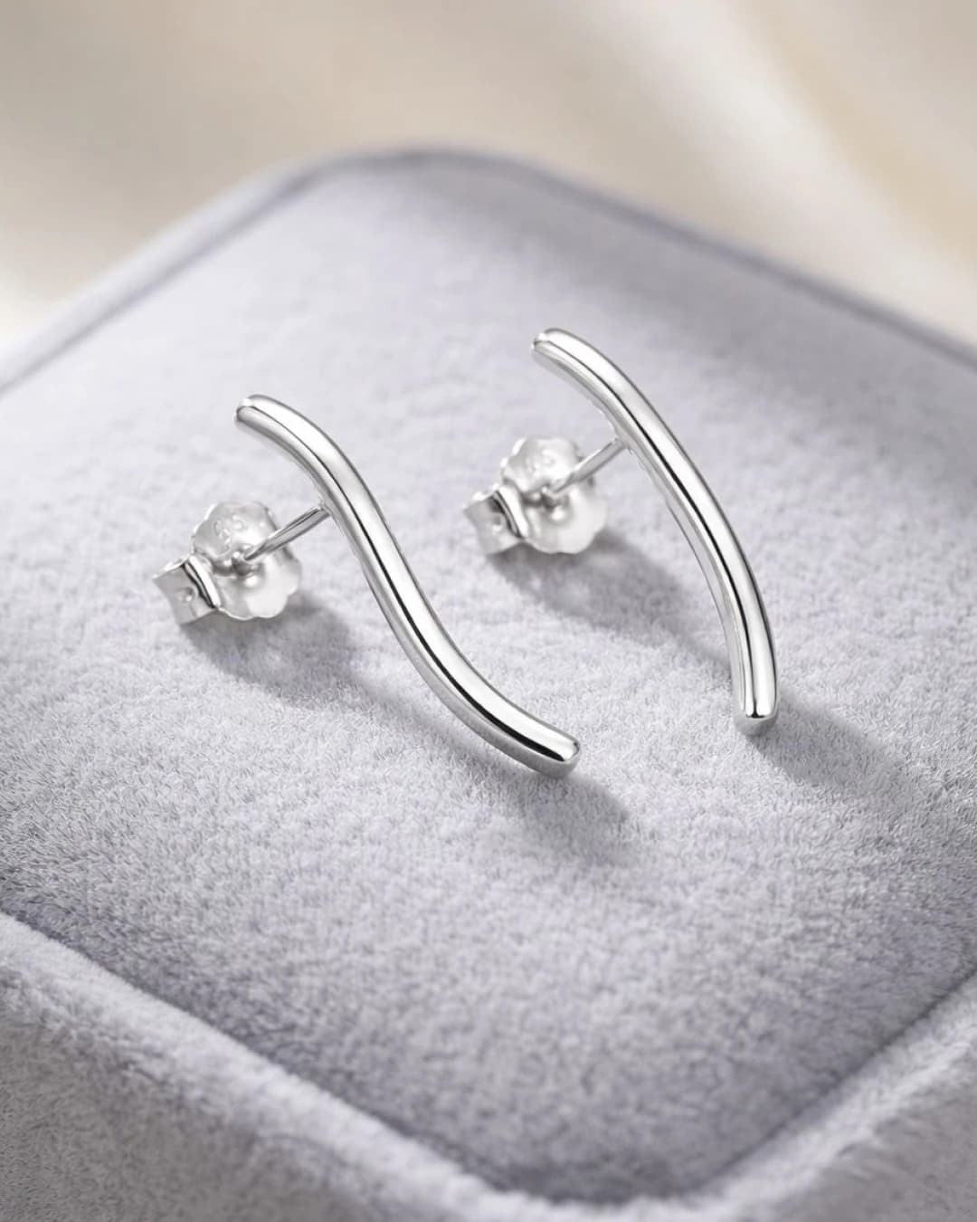 Graceful Tulip Bloom Stud Earrings – 925 Sterling Silver view 3