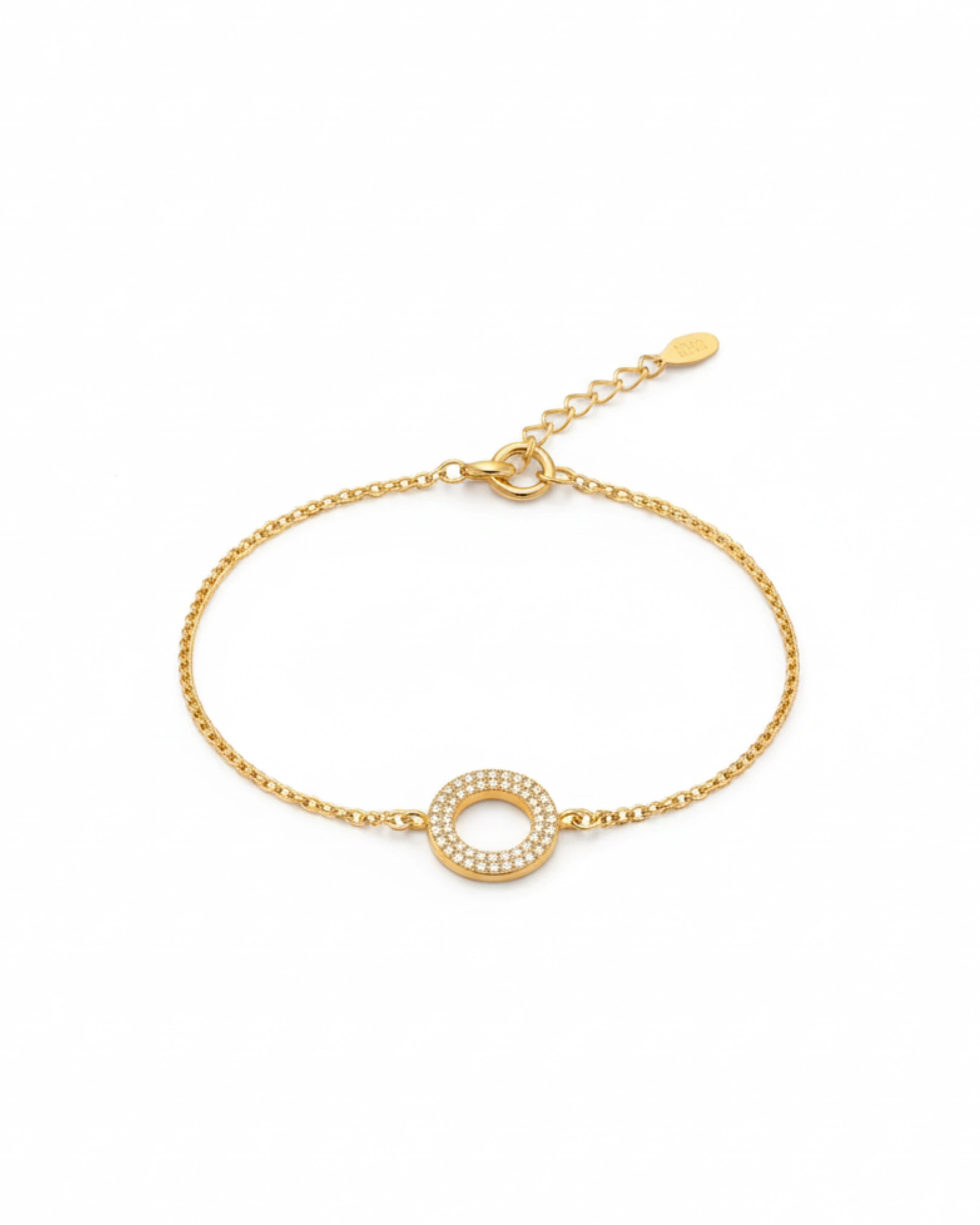 Ethereal Halo Curb Chain Bracelet – 925 Sterling Silver