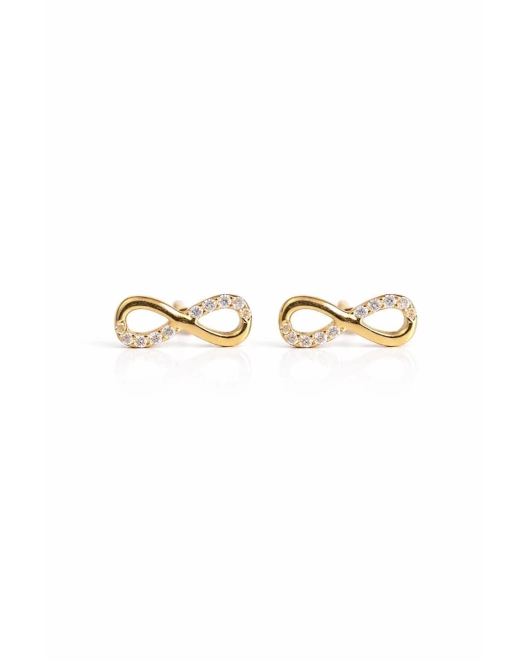 Eternal Infinity Pave Stud Earrings – 925 Sterling Silver