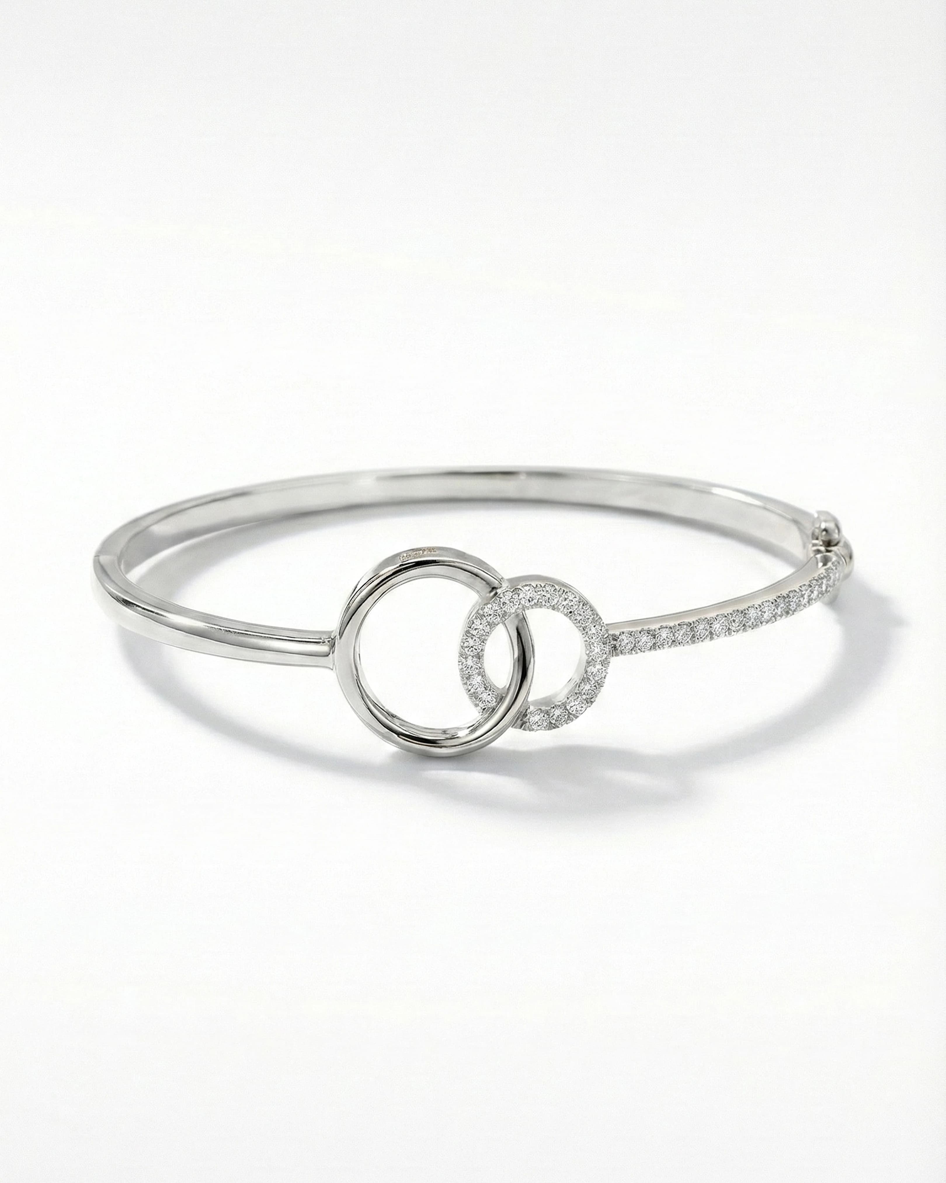 Entwined Unity Halo Bangle – 925 Sterling Silver