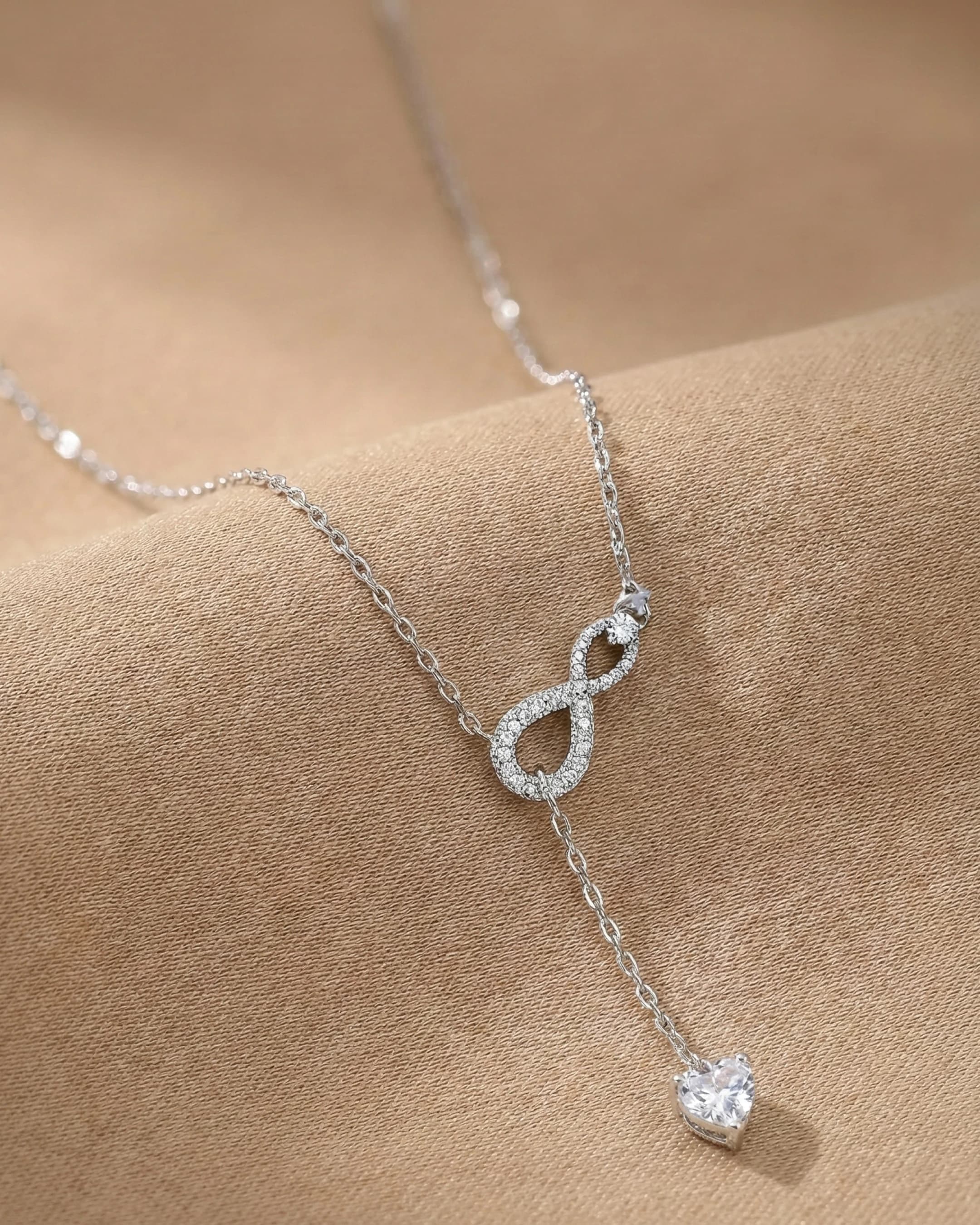 Eternal Infinity Heart Drop Necklace – 925 Sterling Silver view 3