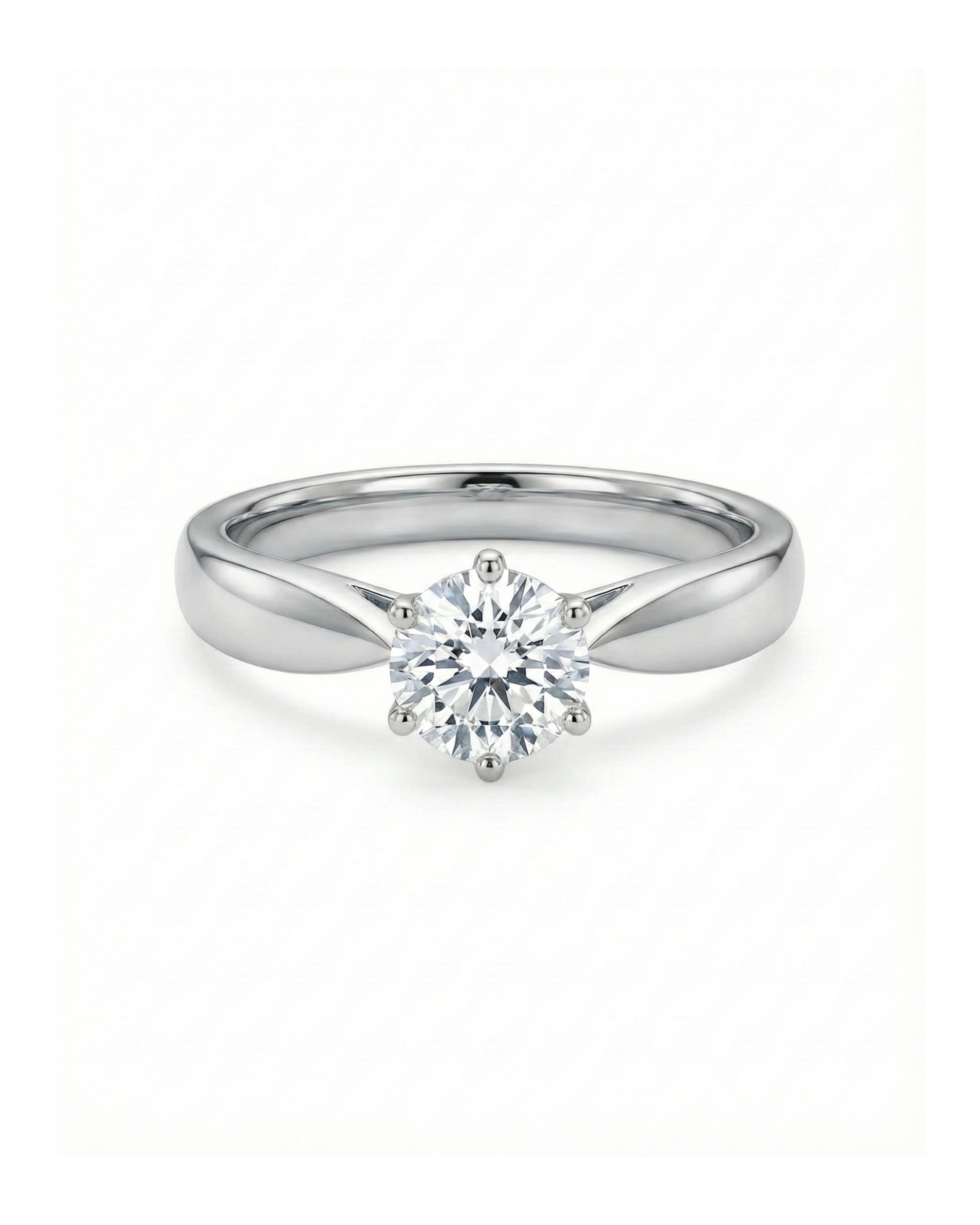 Starlight Solitaire Classic Ring – 925 Sterling Silver