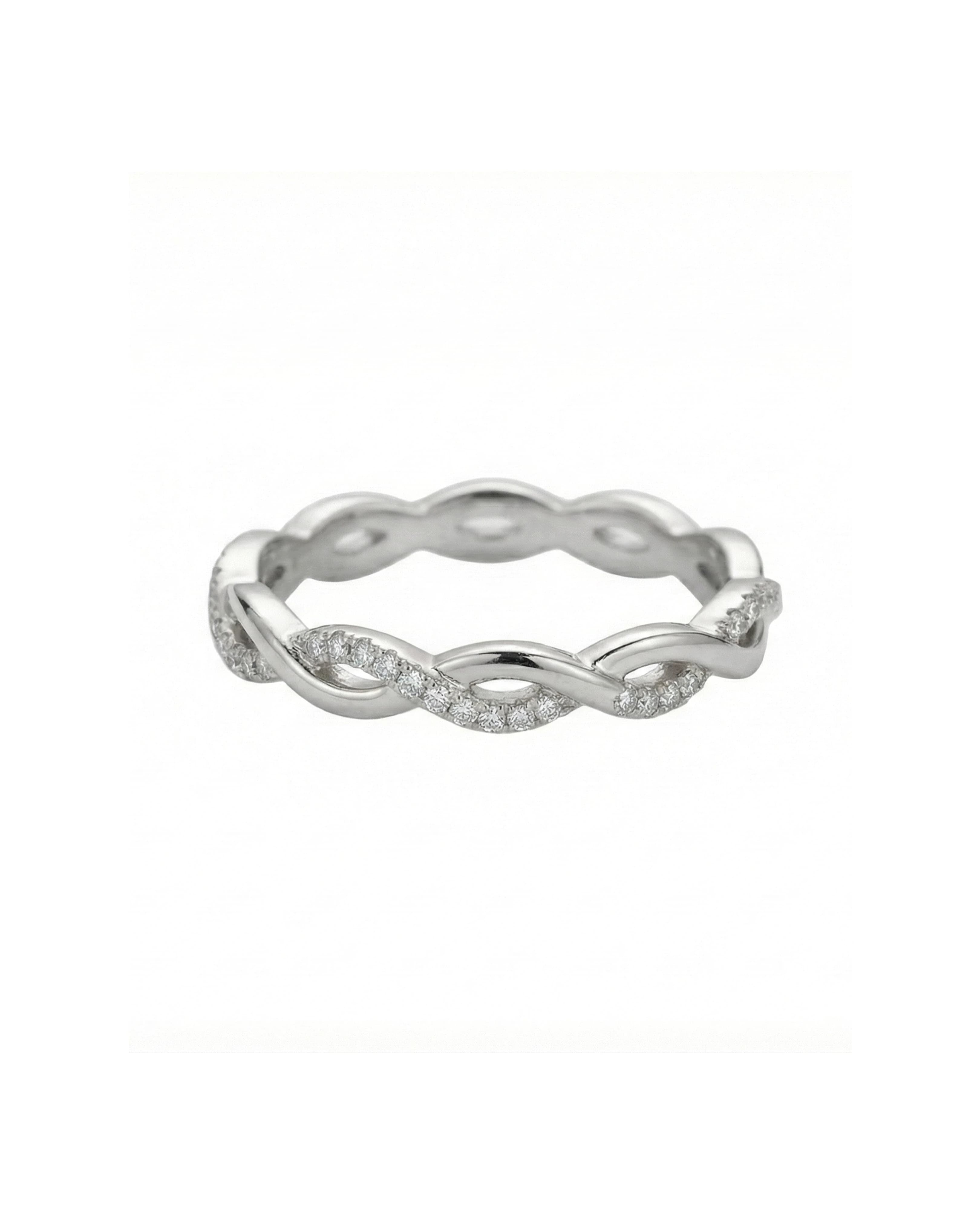 Infinity Weaver Pavé Band – 925 Sterling Silver