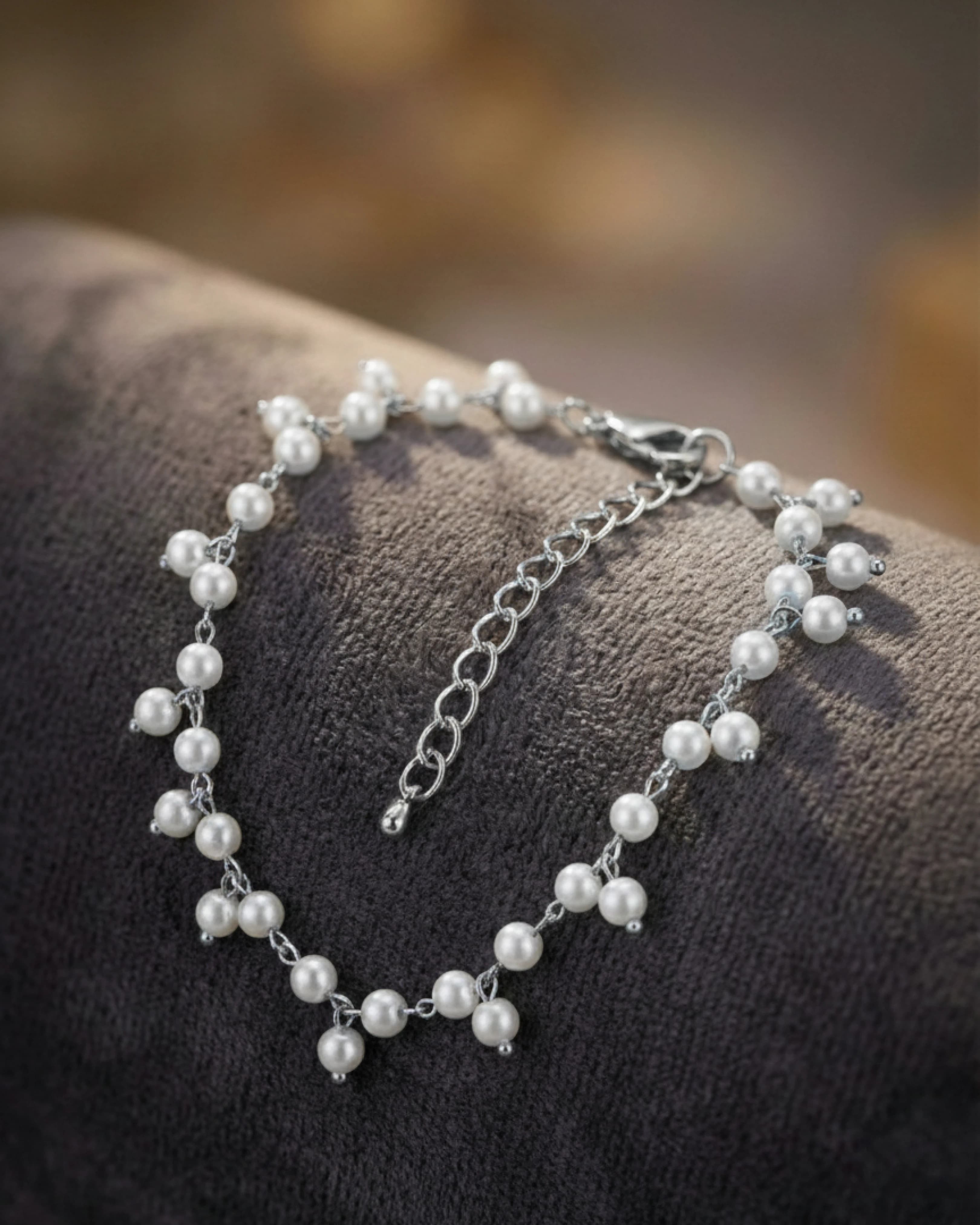 Luminous Pearl Cascade Bracelet – 925 Sterling Silver view 3