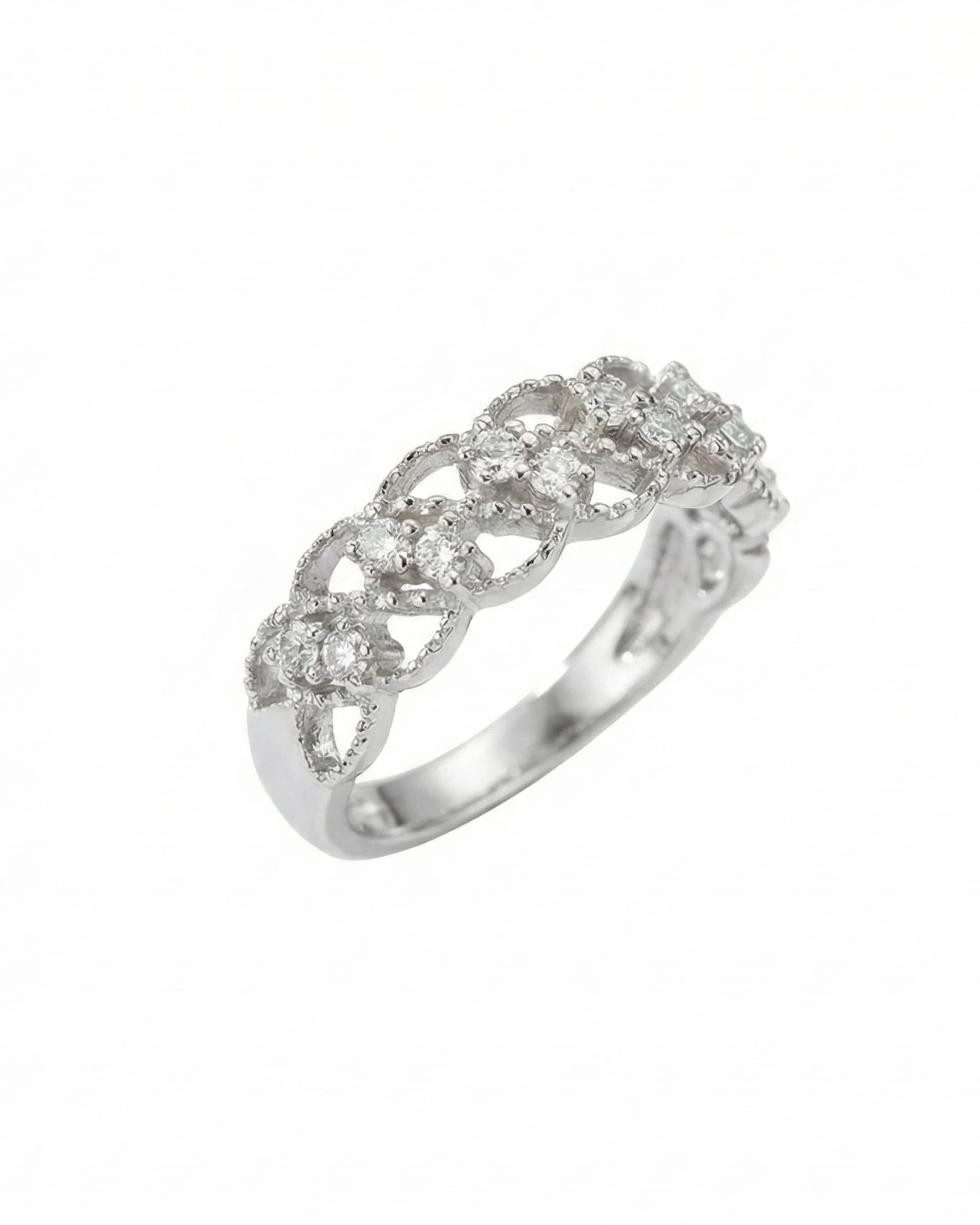 Ethereal Lace Pavé Band – 925 Sterling Silver
